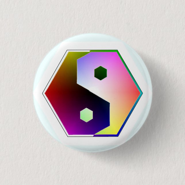 Yin Yang Hexagon Button (Front)