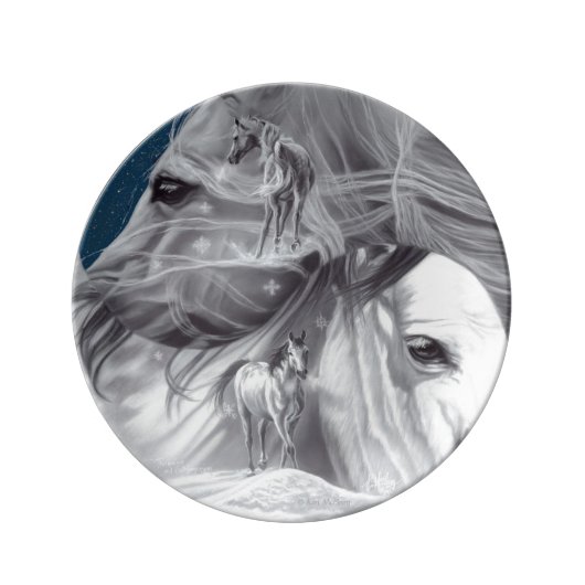 Yin Yang Horse Porcelain Plate (Front)