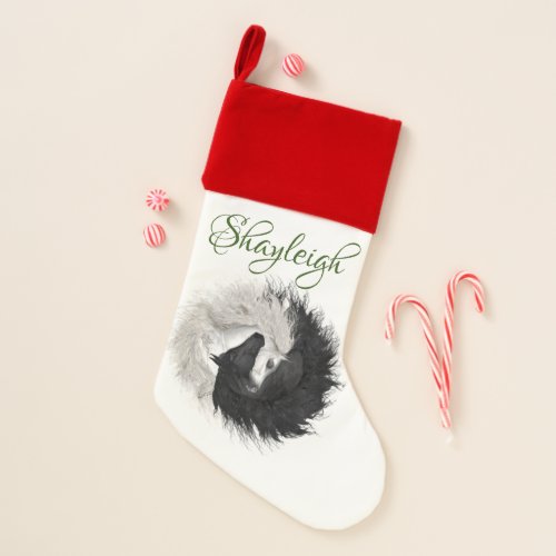 Yin Yang Horses Christmas Stocking b style