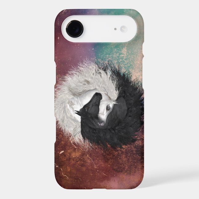 Yin Yang Horses iPhone iPad Samsung red case (Back)