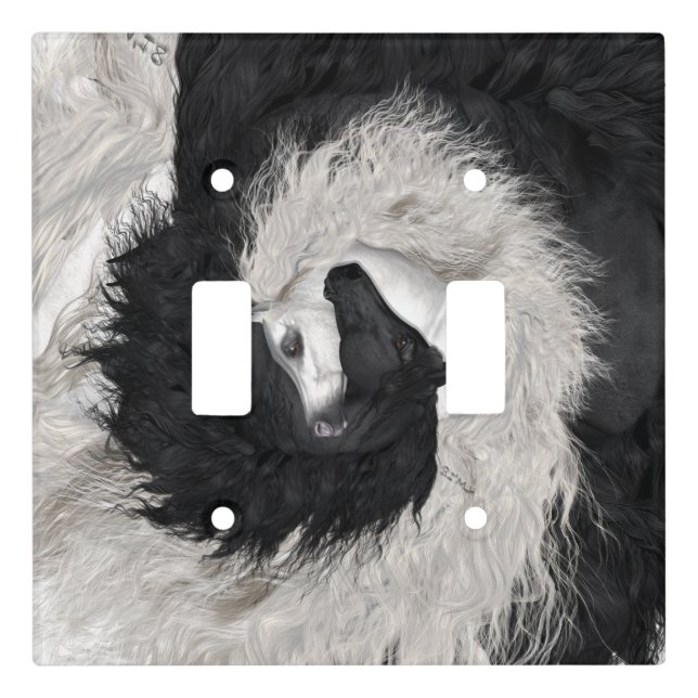 Yin Yang Horses Light Switch Cover (Front)