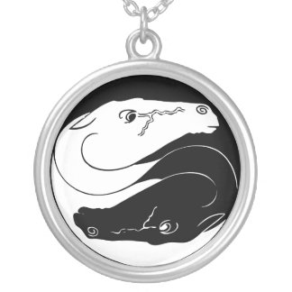 Yin Yang Horses Silver Plated Necklace
