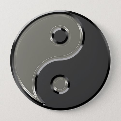 Yin Yang in 2 Shades of Gray Pinback Button
