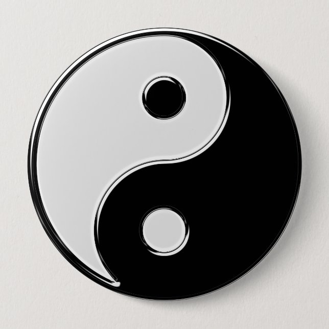 Yin Yang in Black and White Pinback Button (Front)
