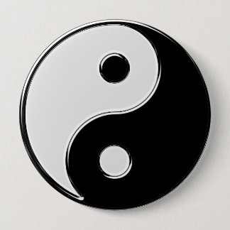 Yin Yang in Black and White Pinback Button