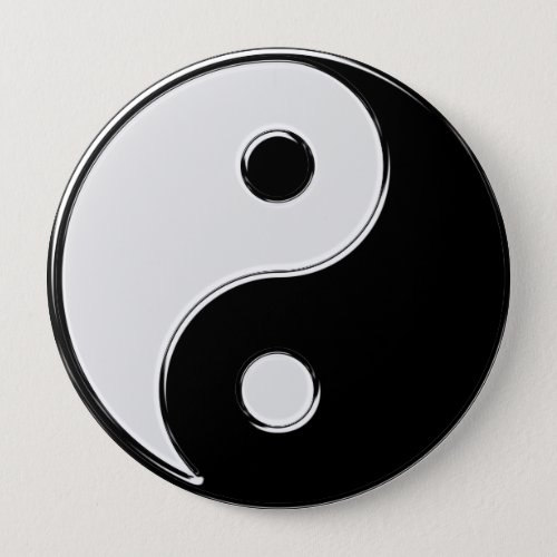 Yin Yang in Black and White Pinback Button
