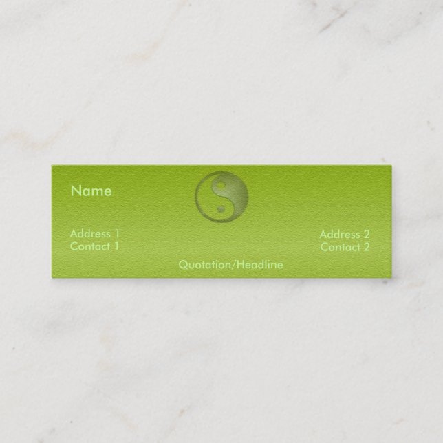 Yin Yang in Green Sandstone Profile Card (Front)
