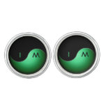 Yin Yang Initials -green Cufflinks at Zazzle