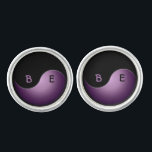 yin yang initials -purple cufflinks<br><div class="desc">Unique and trendy cufflinks to customize with your initials for a special occasion or everyday.</div>