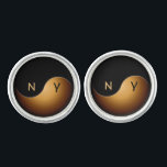 yin yang initials -toffee cufflinks<br><div class="desc">Unique and trendy cufflinks to customize with your initials for a special occasion or everyday.</div>