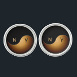 yin yang initials -toffee cufflinks<br><div class="desc">Unique and trendy cufflinks to customize with your initials for a special occasion or everyday.</div>