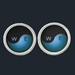 yin yang initials -turquoise cufflinks<br><div class="desc">Unique and trendy cufflinks to customize with your initials for a special occasion or everyday.</div>