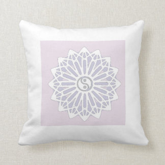 Yin Yang Inspiration Wisdom- Purple, Lilac, White Throw Pillow