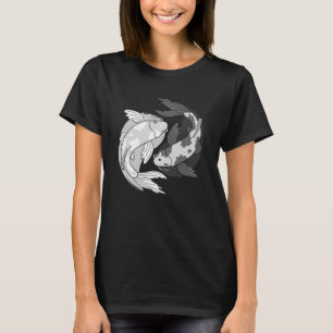 Yin Yang Japanese Koi Fish Nishikigoi Sanke Showa  T-Shirt