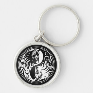 Yin Yang Kittens Keychain