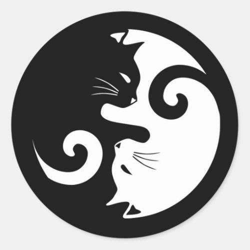 Yin Yang Kitties Classic Round Sticker