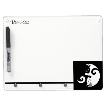 Yin Yang Kitties Dry Erase Board With Keychain Holder