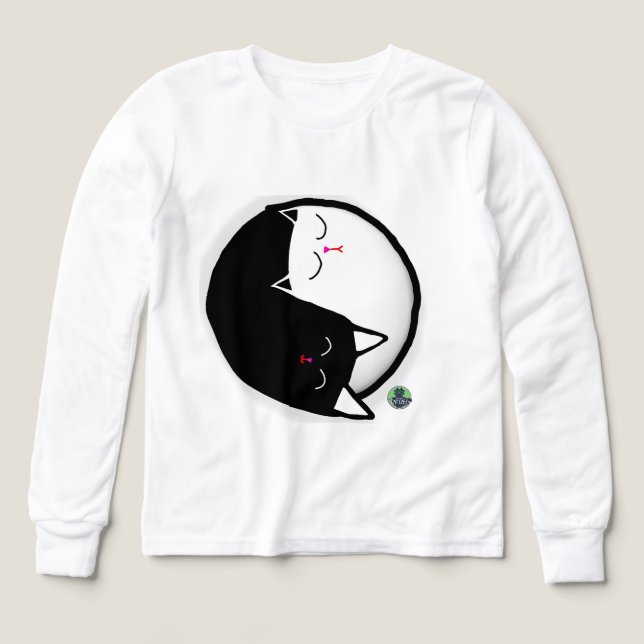 Yin & Yang Kitties Tri-Blend Shirts (Design Front)