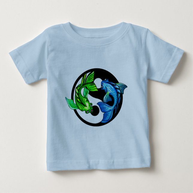 Yin-Yang Koi Design Baby T-Shirt (Front)