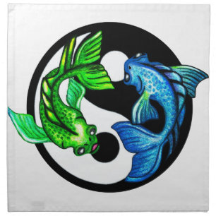 Yin-Yang Koi Design Cloth Napkin