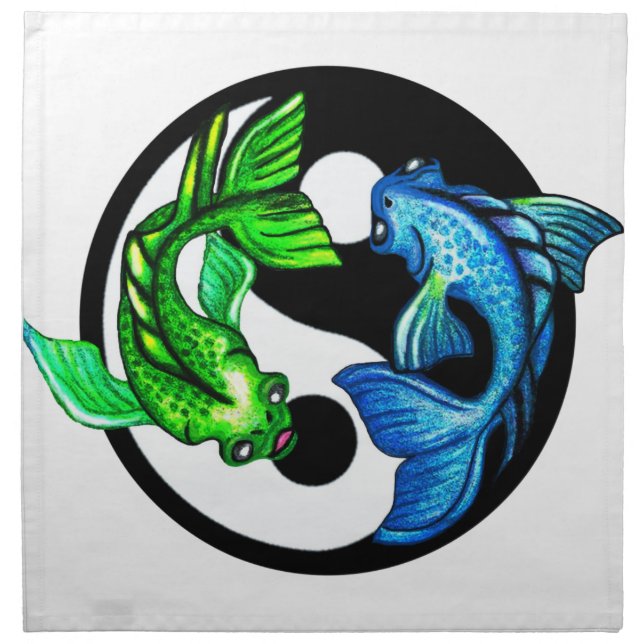 Yin-Yang Koi Design Cloth Napkin (Front)