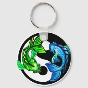 Yin-Yang Koi Design Keychain