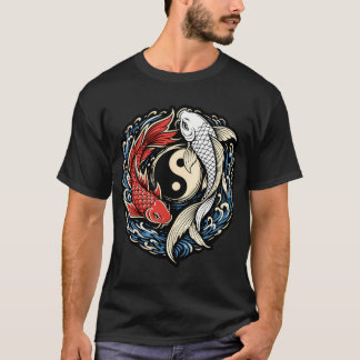 Yin Yang Koi Fish – Japanese Tattoo Design T-Shirt