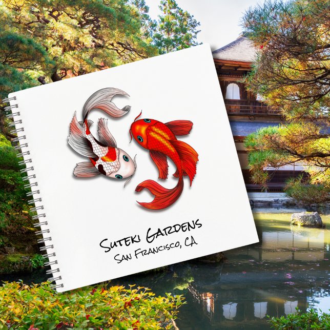 Yin Yang Koi Fish Botanical Garden Business Logo Notebook (Creator Uploaded)