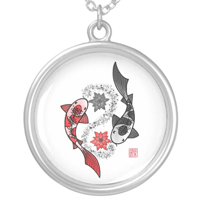 Yin Yang Koi Fish Large Pendant (Front)