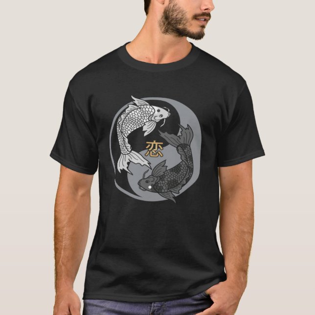 Yin Yang Koi Fish Nishikigoi Sanke Showa Carp Fish T-Shirt (Front)