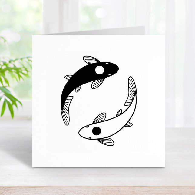 Yin-Yang Koi Fish Pair Rubber Stamp (Creator Uploaded)