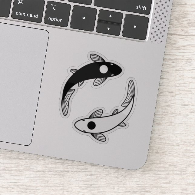 Yin Yang Koi Fish Sticker (Detail)