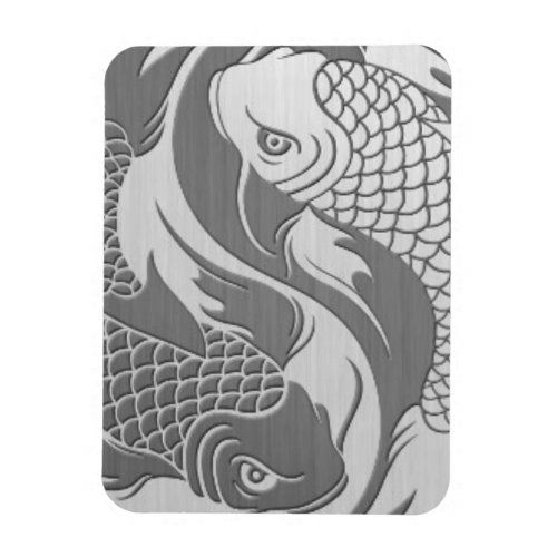 Yin Yang Koi Fish with Stainless Steel Effect Magnet