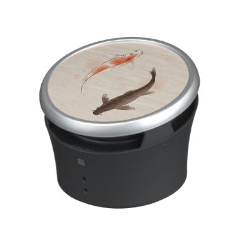 Yin Yang Koi Fishes In Oriental Style Painting Bluetooth Speaker by watercoloring at Zazzle