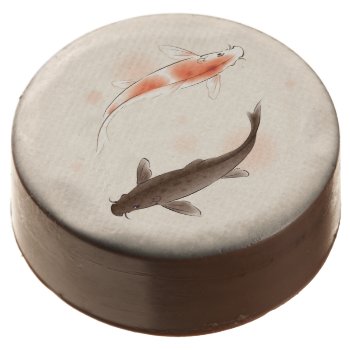 Yin Yang Koi Fishes In Oriental Style Painting Chocolate Dipped Oreo by watercoloring at Zazzle