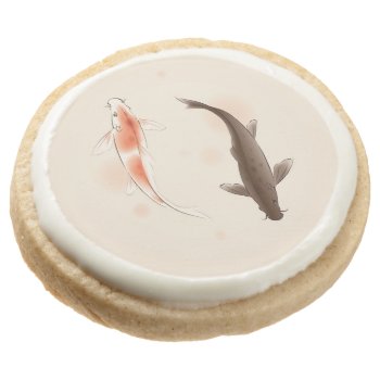 Yin Yang Koi Fishes In Oriental Style Painting Sugar Cookie by watercoloring at Zazzle