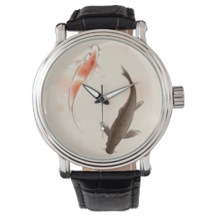 Yin Yang Koi fishes in oriental style painting Watch