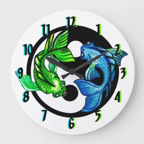 Yin_Yang Koi Round Clock Design