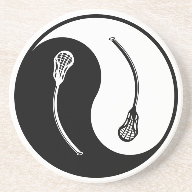 Yin Yang Lacrosse Drink Coaster (Front)