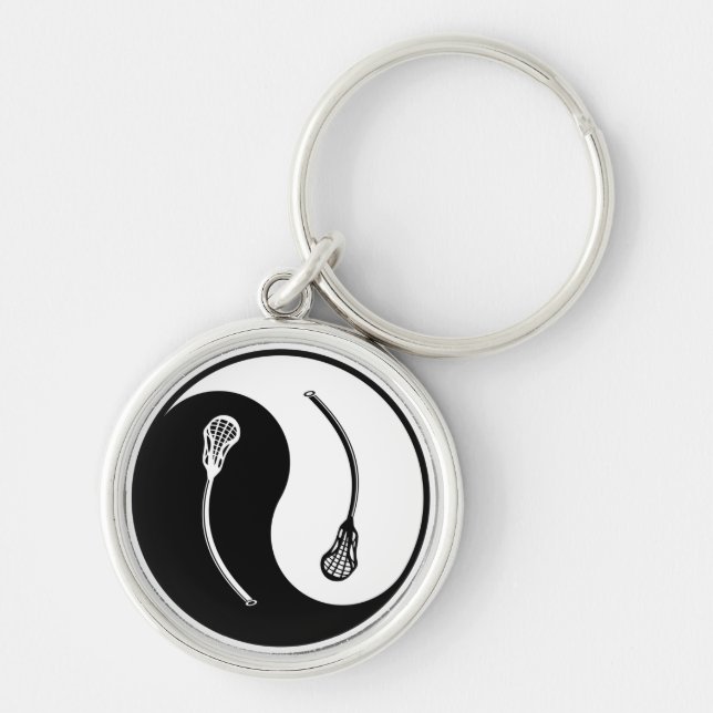 Yin Yang Lacrosse Keychain (Front)