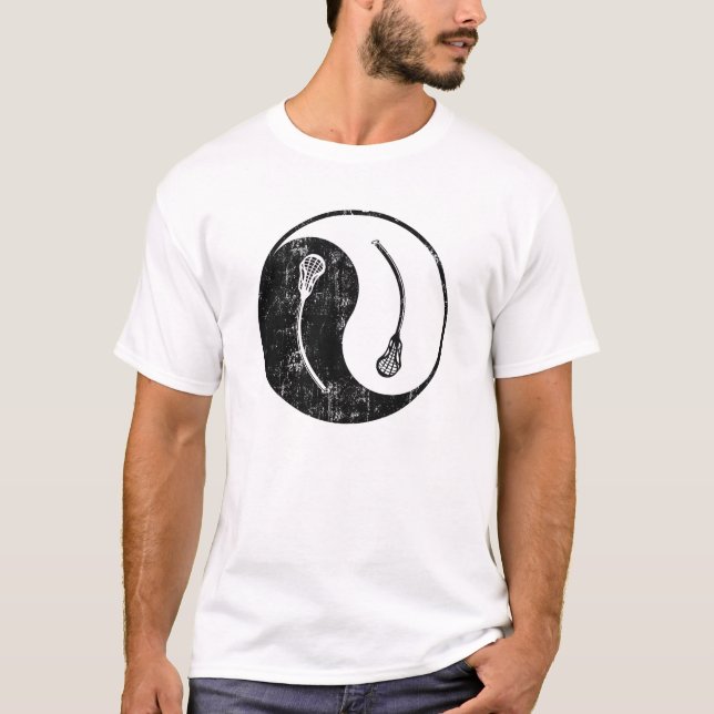 Yin Yang Lacrosse - Vintage style T-Shirt (Front)
