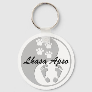 yin yang lhasa apso keychain
