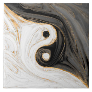 Yin Yang Liquid Marble Ceramic Tile