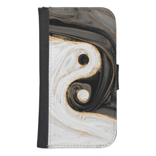 Yin Yang Liquid Marble Galaxy S4 Wallet Case