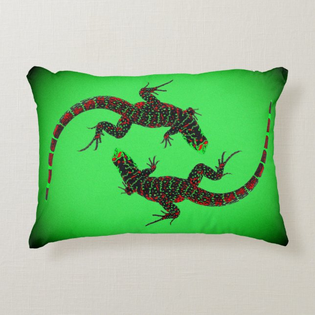 Yin Yang Lizards Accent Pillow (Front)