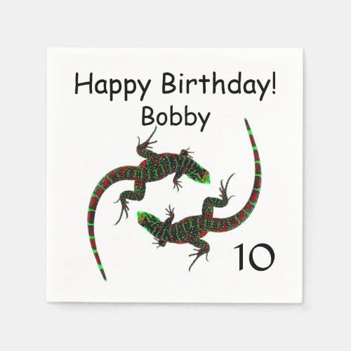 Yin Yang Lizards Birthday Napkins