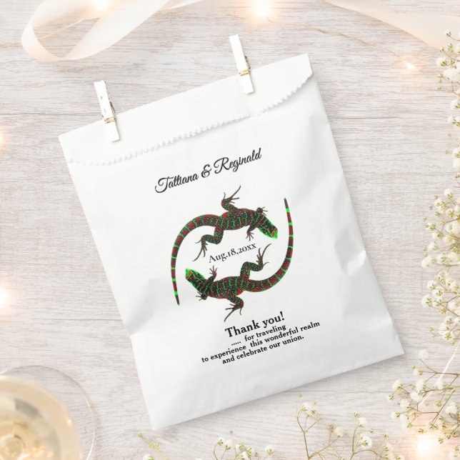 Yin Yang Lizards Favor Bag (Clipped)