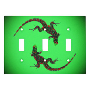Yin Yang Lizards Green Light Switch Cover
