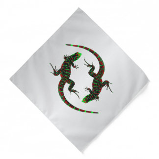 Yin Yang Lizards Silver Bandana