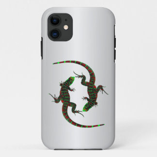 Yin Yang Lizards Silver iPhone 11 Case